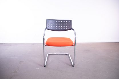 Vitra "Vis a vis" Step, Freischwinger, nicht stapelbar, Chrom/Orange – Bild 2