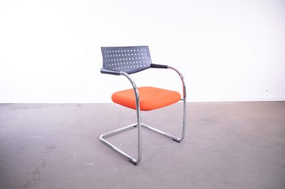 Vitra "Vis a vis" Step, Freischwinger, nicht stapelbar, Chrom/Orange – Bild 3