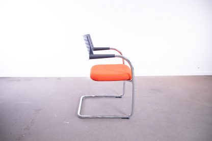 Vitra "Vis a vis" Step, Freischwinger, nicht stapelbar, Chrom/Orange – Bild 4