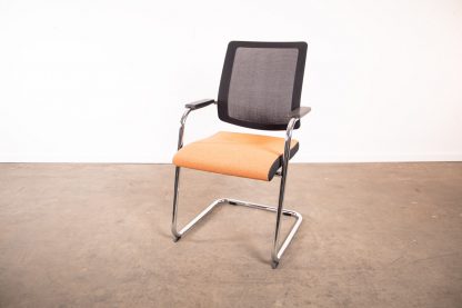 Sedus "Black Dot Net" bd-236, Freischwinger, Chrom/Orange/Schwarz