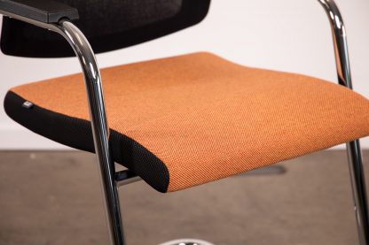 Sedus "Black Dot Net" bd-236, Freischwinger, Chrom/Orange/Schwarz – Bild 6