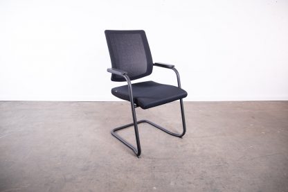 Sedus "Black Dot Net bd 236" Freischwinger mit Netzrücken, Stapelstuhl, Schwarz – Bild 3