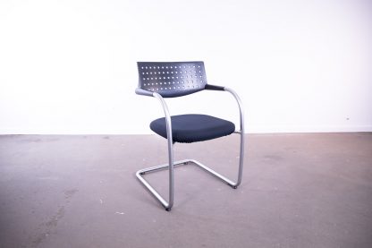 Vitra "Vi s avis Step", Freischwinger, nicht stapelbar, Silbergrau matt/Schwarz – Bild 3