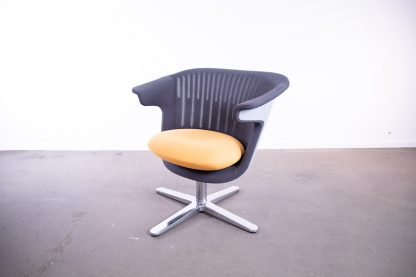 Steelcase "I2I" Loungesessel, Chrom/Grau/Orange