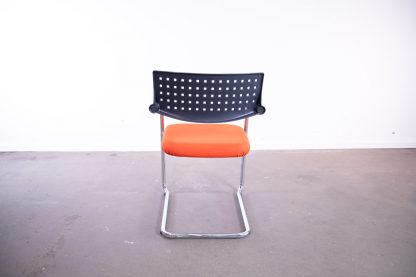 Vitra "Vis a vis" Step, Freischwinger, stapelbar, Chrom/Orange – Bild 5
