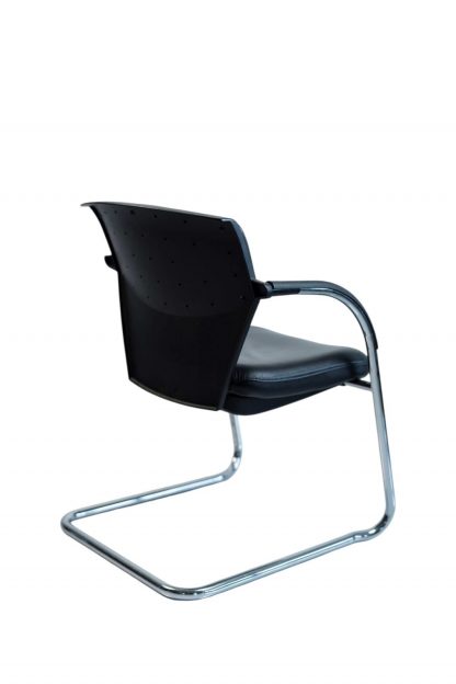 Dauphin Freischwinger, Leder, Chrom/Schwarz – Bild 3