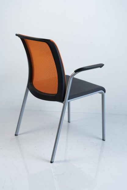 Steelcase "Reply", 4-Fuß-Stuhl, Silbergrau/Orange/Schwarz – Bild 3