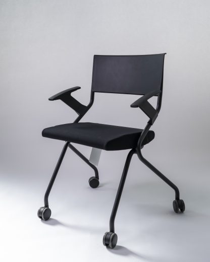 Sedus "flip flap", Klappstuhl mit Armlehnen und Rollen, Schwarz