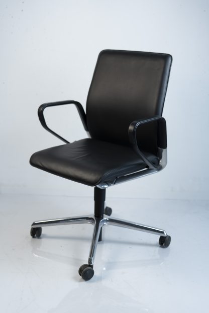 Sedus "se:line", Bürodrehstuhl, Leder, Schwarz