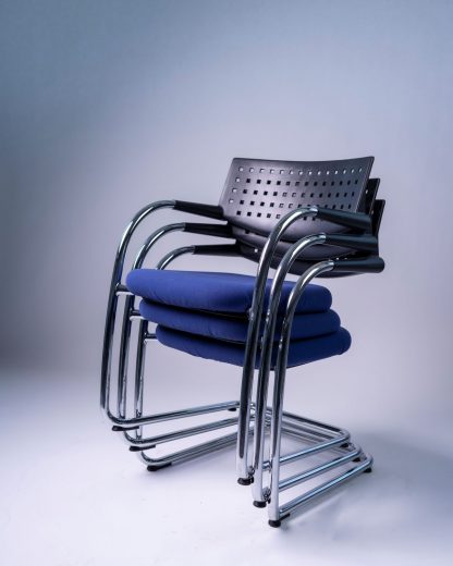 Vitra "Visavis" Step Freischwinger blau/chrom – Bild 4