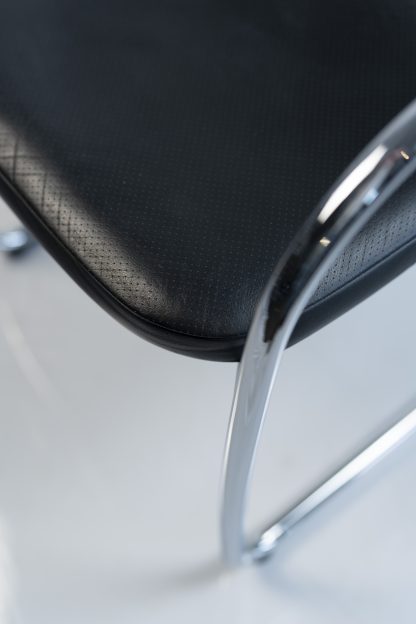 Vitra "Visavis Step", Freischwinger, Leder, Chrom/Schwarz – Bild 2