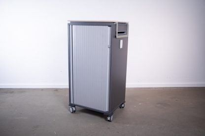 Caddy "Steelcase", 54 x 44 x 107 cm, Anthrazit/Silber/Akazieoptik – Bild 8