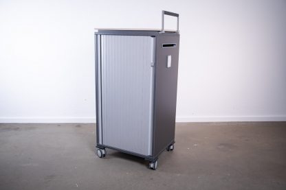 Caddy "Steelcase", 54 x 44 x 107 cm, Anthrazit/Silber/Akazieoptik – Bild 7