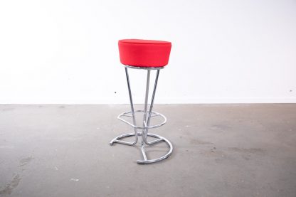 Barhocker, NowyStyl "Pinnacolada", Stoff, Chrom/Rot