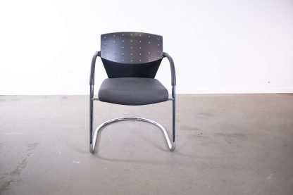 Dauphin "Cosmos", Freischwinger, Kunstleder, Chrom/Schwarz/Grau – Bild 2
