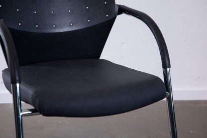Dauphin "Cosmos", Freischwinger, Kunstleder, Chrom/Schwarz/Grau – Bild 5