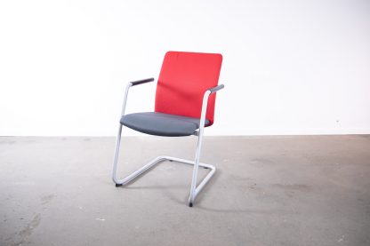 König + Neurath, Freischwinger, Silber/Grau/Rot