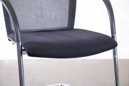 König + Neurath "OKAY", Freischwinger mit Netzrücken, Chrom/Schwarz – Bild 6