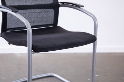 Sedus "Open Up" UP-233, Freischwinger mit Netzrücken, Grau/Schwarz – Bild 6