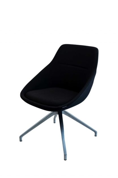 Loungechair OFFECCT "EZY Low Stol", Chrom/Schwarz