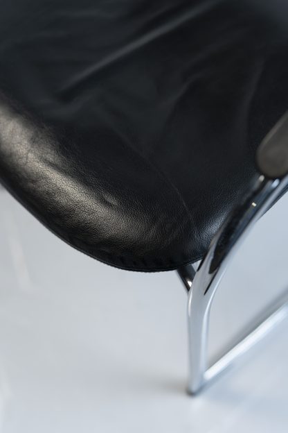 Vitra "Onda", Freischwinger, Leder, Chrom/Schwarz – Bild 2