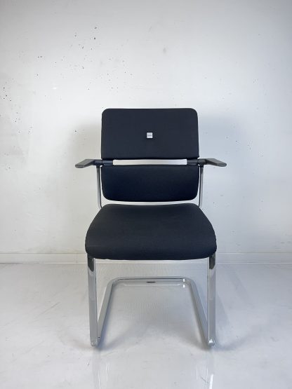 Steelcase "Please", Freischwinger, Chrom/Schwarz