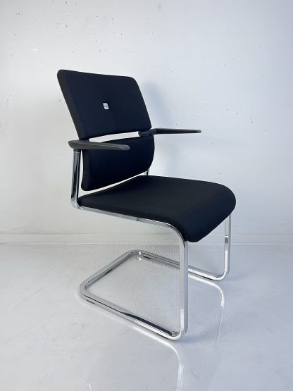 Steelcase "Please", Freischwinger, Chrom/Schwarz – Bild 2